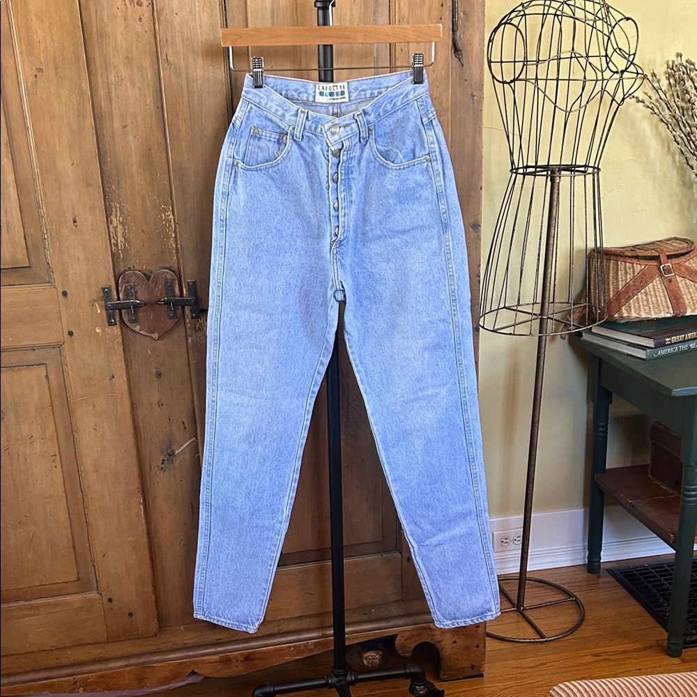 VINTAGE Carolina Blue Light Blue Exposed Button Fly Jeans